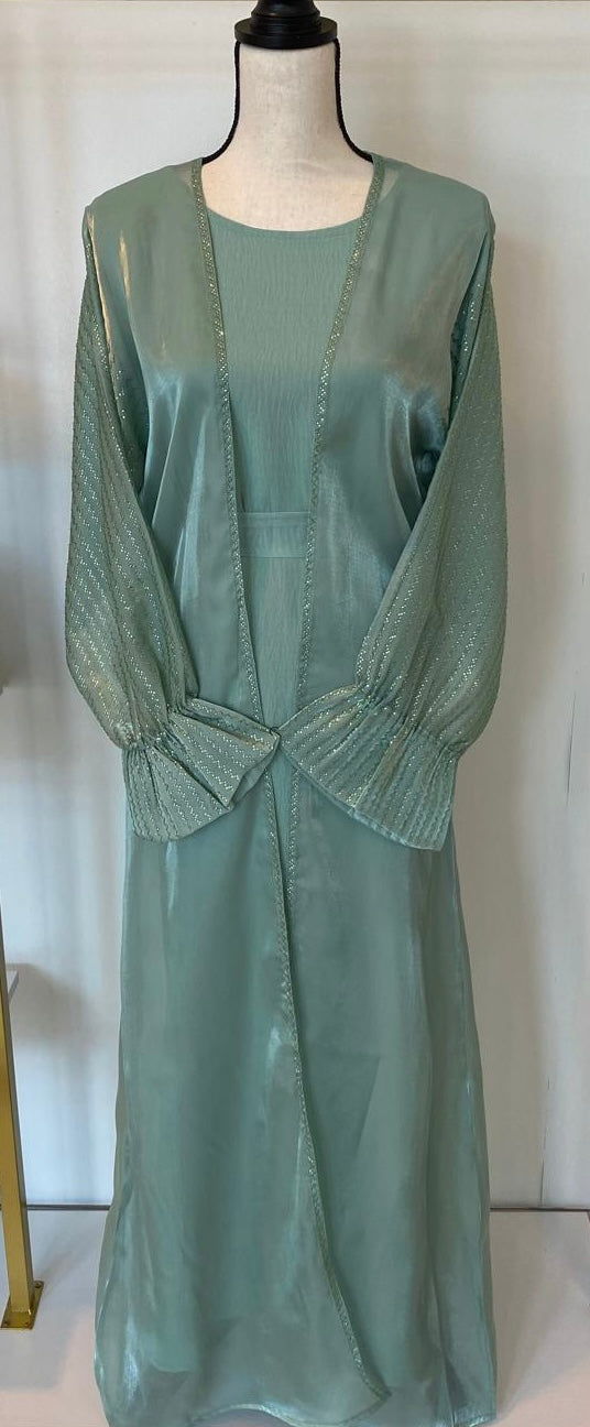 Lt Green Chiffon w Under Abaya