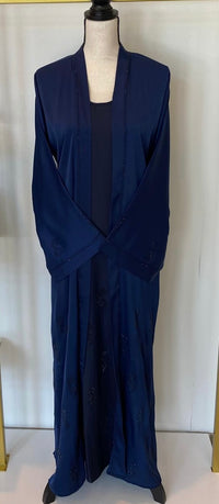 Navy Blue Fancy w Attached Under Abaya