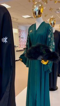 Royal Emerald Green Beaded Abaya