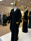 Black Jacquard Butterfly Abaya