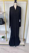 Black Ruffle Bottom Abaya