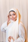 Cream Beige Premium Chiffon Hijab