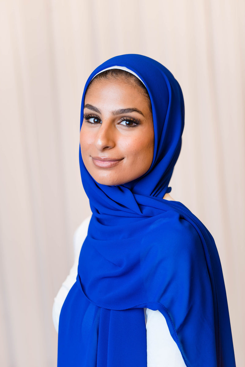 Cobalt Blue Premium Chiffon Hijab